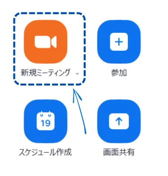 新規ミーティング開始ボタンの説明
